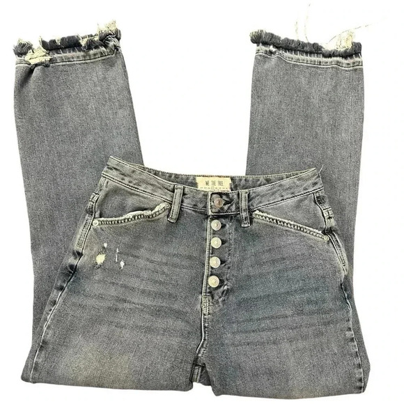 We The Free Women’s High Rise Distressed Raw Hem Boho Casual Denim Jeans 27 - Picture 8 of 9